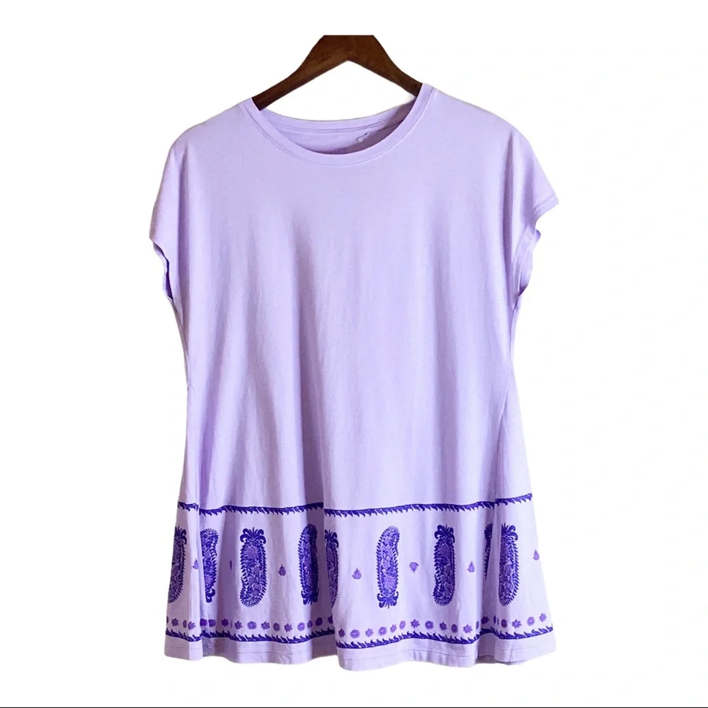 Uniqlo x Anna Sui Women Short Sleeve Tunic Purple - Picture 4 of 9